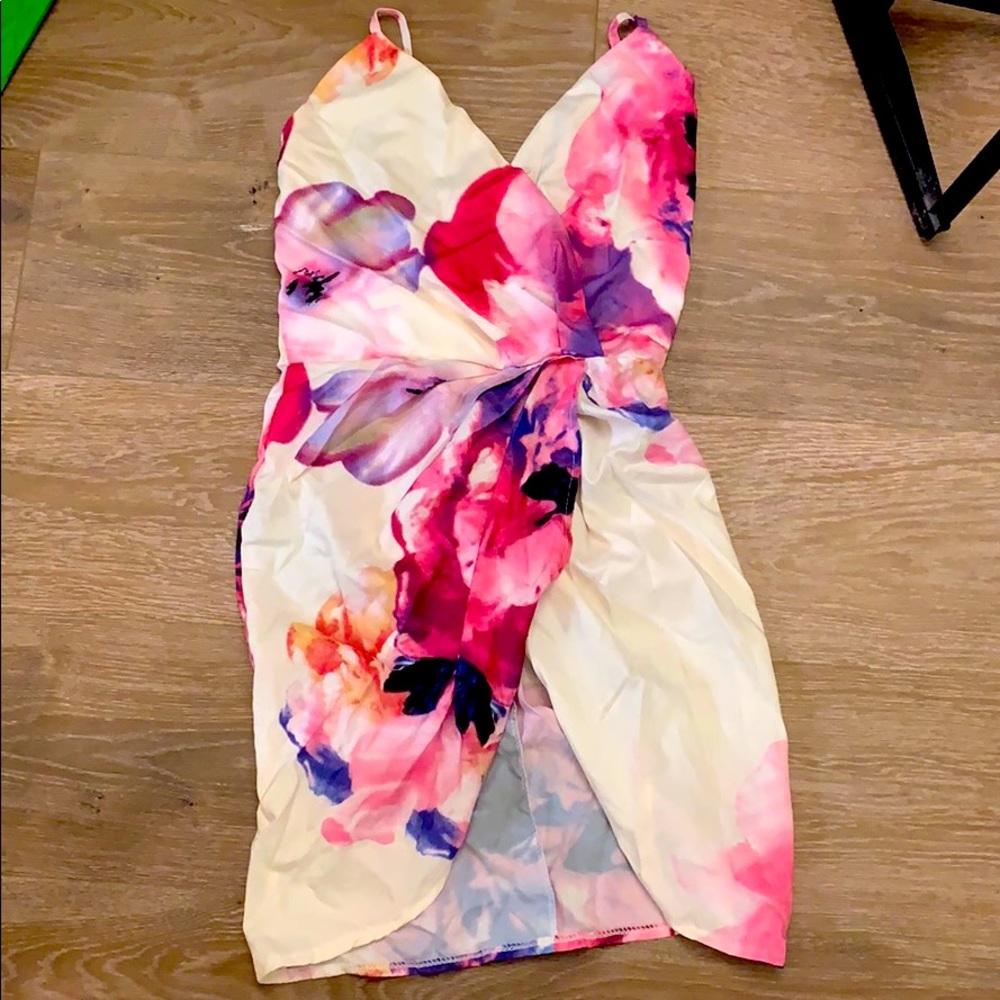 New slip dress beach coverup with slit size small